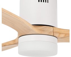 CREATE - Plafondventilator 40W silent Ø132 cm - Met Verlichting drie temperaturen - Met Wifi - Met Afstandsbediening - 6 Snelheden - Timer - Zomer/Winter functie - Wit - WIND CALM