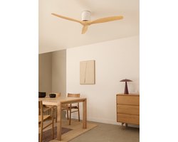 CREATE - Plafondventilator 40W silent Ø132 cm - Met Wifi - Met Afstandsbediening - 6 Snelheden - Timer - Zomer/Winter functie - Wit - WIND CALM