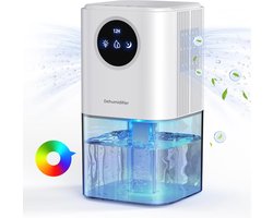 Draagbare Luchtontvochtiger 1,7L - Stil en Efficiënt voor Thuis - LED Verlichting met 7 Kleuren