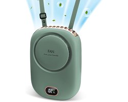 Draagbare nekventilator - Handenvrije hangventilator voor om de nek - Met verstelbaar koord en steun - USB-oplaadbare mini ventilator zonder bladen - 3 snelheden - Geschikt voor binnen en buiten