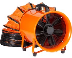 Draagbare Ventilator van , 304,8 mm, Robuuste Cilinderventilator met 5 m Slang, 367 W, Krachtige Afzuigventilator, 2574 CFM, Industriële Universele Ventilator voor stof, rook