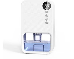 Gloovon® - Luchtontvochtiger - Ontvochtigt 300ml Per Dag in Huis - 1.1L Waterreservoir - LED - Woonkamer, Slaapkamer, Kelder & Badkamer - Dehumidifier - Wit