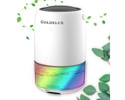 Goldelux Luchtontvochtiger - Extreem Stil - Luchtreiniger - Dehumidifier - Grote Watertank 1100ml - verlichting 7 kleuren - Voor huis, kamer, badkamer & kelder