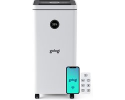 Gologi Luchtontvochtiger met App - Ontvochtigt Tot 20L Per Dag - Was-droog functie - Voor in huis - Geschikt Voor Kelder, Slaapkamer , Badkamer en Woonkamer - Dehumidifier - Vochtvreter Tegen Schimmel - Wit