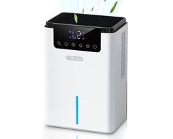 Gusto® Luchtontvochtiger - Dehumidifier - Ontvochtigt tot 700ml/dag - 2200ml watertank - Touchscreen - Met intelligente modus - Geschikt voor Slaapkamer, Badkamer, Kelder, Washok & Caravan - Fluister stil - Wit