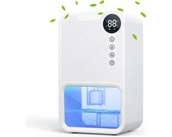 Happyment Luchtontvochtiger Deluxe - Dehumidifier voor slaapkamer - Ontvochtiger - Huiskamer of Badkamer - Super stil - Met Touchscreen - Timer - Tot 1100 ml