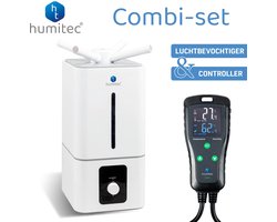 Humitec® Controller-Regelaar- temperatuur en luchtvochtigheidsregelaar + Humitec® Luchtbevochtiger 15liter - 75m2 - terrarium- kweek-groente-fruit-planten-kas-klaslokaal