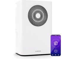 Klarstein Circledry 12 Liter - Slimme luchtontvochtiger - Wifi-app bediening - 38 dB - 24 Uurs timer - Vochtregulering - Draagbaar - Tot 24 m² - Wit