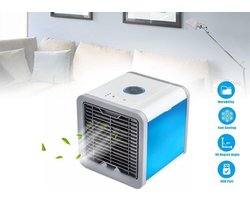 Luchtbevochtiger - Mini airco - Airco Ventilator - Wit en Blauw