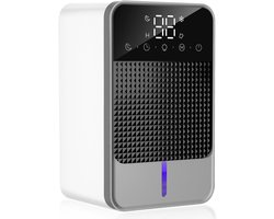 Luchtontvochtiger - 1500 ml - Luchtontvochtiger met vochtigheidsregeling - Stil, compact en energiezuinig - 7-kleurige LED-verlichting - Draagbare luchtontvochtiger - Met automatische uitschakelfunctie - Geschikt voor badkamers en slaapkamers