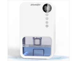 Luchtontvochtiger 300ml per Dag -Automatische Uitschakeling – 7-Kleuren LED – Verwijdert Schimmel & Vocht – Stil & Compact – Ideaal voor Slaapkamer, Woonkamer, Badkamer & Kelder - Wit