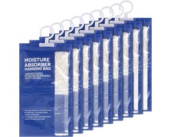 Luchtontvochtiger 9 x 100 g - Hangende zak - Vochtabsorberend - Bescherming tegen schimmel - ShopVlot