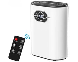Luchtontvochtiger - Dehumidifier - Luchtontvochtiger slaapkamer - Touchscreen - Draagbaar - Afstandsbediening - 1.1 - 2.5L