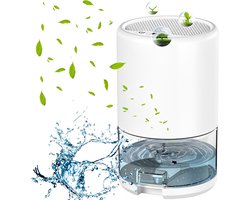 Luchtontvochtiger - Luchtontvochtiger - Kleine luchtontvochtiger - Slimme slaapstand - Draagbaar - Ultra stil - Luchtontvochtiger van 3 l/u - Met watertank van 1 l - Wit