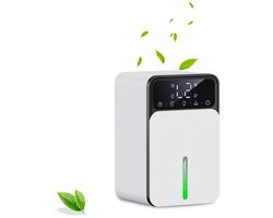 Luchtontvochtiger voor thuis - Stille slaapkamerluchtontvochtiger van 1200 ml - Draagbare badkamerluchtontvochtiger - 3 ontvochtigingsstanden - 7-kleurenverlichting - 24-uurs timer - Mini-droger met ontvochtigingsfunctie
