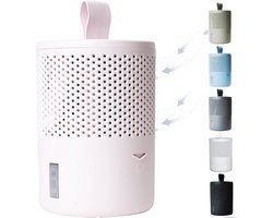 Luchtontvochtiger zonder Stroom tot 25m² – Duurzame Vochtvreter voor Woonkamer, Badkamer & Kelder – Inclusief Navulverpakking – Gemaakt van Gerecycled Kunststof – Roze