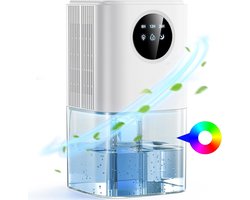 Luchtontvochtigers - 1800ML Luchtontvochtiger, Ultra-Stille Elektrische Ontvochtiger (≤38 dB), 7 LED-tactiele sfeer, Automatisch Uitschakelen, Draagbare Apparatuur met Timer voor Kleedkamer, Badkamer, Slaapkamer