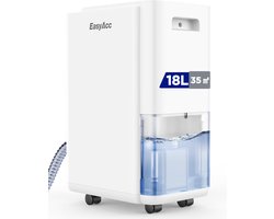 MELVRA Luchtontvochtiger - 18L/Dag - Met Compressor - Tot 35m² - Elektrische Ontvochtiger met 4 Modi - Kleding drogen - Vochtigheidssensor & 24u Timer - Kelder & Wasruimte