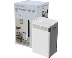 Mill MDH12 luchtontvochtiger - tot 15m2 - 12 liter per dag - timer - programma voor drogen wasgoed- 5 jaar garantie