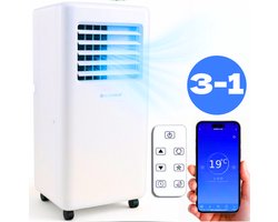 Mobiele Airco 3-in-1 - 7000 BTU - App - Slaapkamer - Luchtontvochtiger - Aircooler - Ventilator - met Afvoerslang - Airconditioning - Raamafdichtingskit - Wit