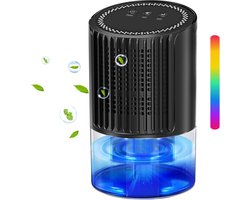 Naova Mini Luchtontvochtiger – Stil & Compact – 1000ml Waterreservoir – 350ml/dag – Voor Badkamer, Slaapkamer & Kledingkast - Zwart