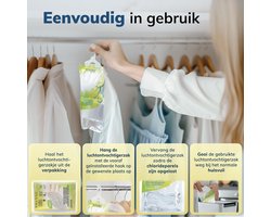Set van 10 Hangende Luchtontvochtigers | Luchtontvochtigerzakken | Kastontvochtiger en Vochtabsorber voor Kamers om Vocht en Geurtjes te Bestrijden | Zakjes tot 500 ml