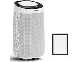 Sofresh Luchtontvochtiger 25L en Luchtreiniger in 1 - Ruimtes tot 50m² – Ontvochtigt 25L Per Dag – App Bediening - HEPA Filter - Fluisterstil - Woonkamer- slaapkamer, badkamer, kelder- Wit