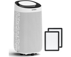 Sofresh Luchtontvochtiger & Luchtreiniger in 1 - Ruimtes tot 50m² – Ontvochtigt 25L Per Dag – App Bediening - 2x HEPA Filter - Fluisterstil - Woonkamer- slaapkamer, badkamer, kelder- Wit