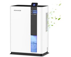 Stille Elektrische Luchtontvochtiger 3L voor Slaapkamer en Badkamer - Automatische Uitschakeling, 5 Kleuren Licht, Touchscreen Bedieningen