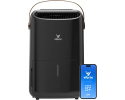 Vibrix DryFlow12 Pro Luchtontvochtiger & Luchtreiniger – 12L per dag – Bediening via App – Ionisator & UV-licht – Wasdroogfunctie – Stil & Energiezuinig – Voor Badkamer, Kelder, Zolder & Slaapkamer – Dehumidifier