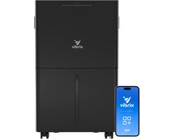 Vibrix DryFlow6 Pro Luchtontvochtiger – 6L per dag – Bediening via App – Wasdroogfunctie – Stil & Energiezuinig – Voor Badkamer, Kelder, Zolder & Slaapkamer – Dehumidifier