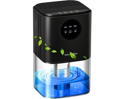 Yllic - Intelligente Ultra-Stille Luchtontvochtiger en Luchtreiniger 1.7l/350ml per dag - 2-in-1, Energiezuinig, Voor Slaapkamer, Woonkamer en Keuken - Automatische Uitschakeling - Compact Ontwerp - Dehumidifier - Zwart/Black