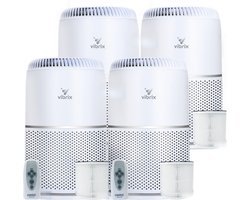 4 X Vibrix Vortex20 Luchtreiniger - 275m3/u - Air Purifier met Ionisator - Hepa Filter + Koolstof Filter - Luchtfilter tegen stof, hooikoorts, allergie en huisstofmijt - Slaapstand en luchtkwaliteit indicator