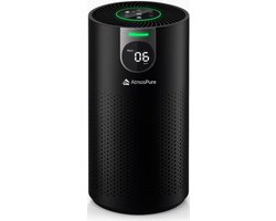 AtmosPure® CleanAir Luchtreiniger - Air Purifier met vervangbaar HEPA 13 + Koolstof filter - CADR 250 m³/h - Zwart - Voor 98 m² - Filtert pollen, huisstofmijtallergenen en fijnstof - 3 standen + stille slaapstand - Luchtkwaliteit Sensor