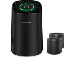 Erikssøn Luchtreiniger Air Purifier Elite - 2x HEPA-14 Filter - Zwart - 240 m3/u - Helpt tegen stof, hooikoorts, huisstofmijt en allergie - Met Hepa Filter - Met Ionisator