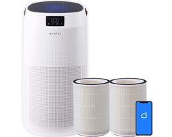 Evolar Luchtreiniger met 2x HEPA 13 Filter - CADR: 400m3/h - Air Purifier - Slaapmodus - Luchtkwaliteit Indicator - Pure4 +