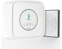 Filair Lucht reiniger slaapkamer stil - 30m² - Hepa Filter - 3 in 1 filter - HeMaCa filter - Clean air - Astma - Smog - Fijnstof - Wit