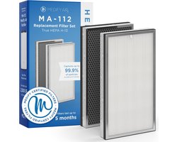Medify Air MA-112 Vervangingsfilter – HEPA Filter H13 – 1 Set Vervanging met 2 Luchtfilters – Actieve Koolstof – Luchtzuivering