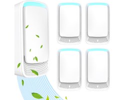 Plug-in luchtreiniger - Negatieve ionentechnologie, stille werking voor thuisgebruik, negatieve ionenluchtreiniger voor slaapkamer, kantoor, dierenkamer, badkamer, wit - 4-pack