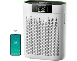 PolkaHome® Luchtreiniger, Luchtfilter – Air Purifier – HEPA Luchtreiniger met WiFi, Luchtkwaliteitsmonitor & Slaapmodus – Luchtreinigers voor Grote Ruimtes, Huisdieren, Rook, Stof & Pollen