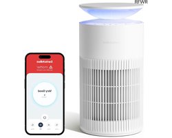 RFWR® Luchtreiniger Met App-Bediening En Nachtlampje, CADR 400m³/h, HEPA-Filter Verwijdert 99.97% Stof, Pollen En Huisdierharen, Slaapmodus En Huisdiermodus