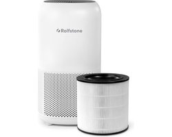 Rolfstone Air Balance XL - Luchtreiniger / Air Purifier met vervangbaar HEPA 13 filter + koolstoffilter - CADR: 400m3/h. - Werkt tegen huisstofmijt, hooikoorts, allergie, stof, - 50m2 - Slaapstand en automatische stand - Luchtkwaliteit indicator