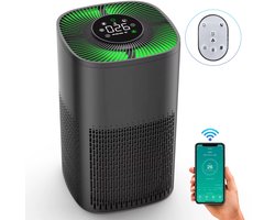 Smart Air Purifier DN-905 - Luchtreiniger met HEPA-filter - Voor Baby & Slaapkamer - Stil (≤ 65 dB) - App & Afstandsbediening - 36 m² Dekking - Zwart