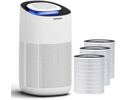 Sofresh luchtreiniger met app - 80 m² - Automatische stand + 6-in-1 filtersysteem - Luchtkwaliteitsindicator - Ionisator - UV - Luchtfilter - Air purifier met 3x HEPA-filter