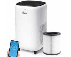 Zenvo Luxe Luchtreiniger met Wifi & App – HEPA 13 Filter – 360 m³/u – Tegen Allergie, Hooikoorts & Huisstofmijt – Air Purifier – Wit