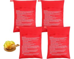 Aardappeltas 4 stuks - Herbruikbaar - Kooktas voor magnetron - Gelijkmatige verhitting - SnelShoppen