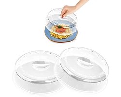 BPA-vrije magnetronklokken voor keuken - 24 cm magnetron deksels (2 stuks)