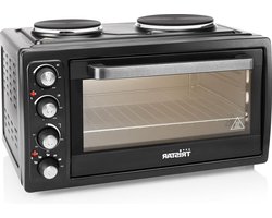 Convectieoven met 2 kookplaten - Volume 38 Liter - 3100 Watt - Groot kookoppervlak