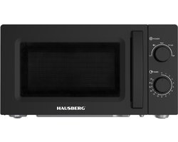 Hausberg HB-8008NG Magnetron 700 W Zwart | 20 L Solo-Microwave Met 5 Vermogensstanden & Ontdooifunctie