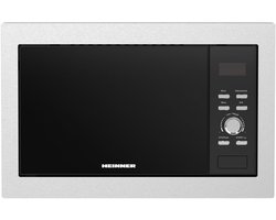 Heinner Inbouw Magnetron – 23L – 800W – 1000 W & Ontdooifunctie – 5 Vermogensstanden – LED Display – Timer – Zilver/Zwart